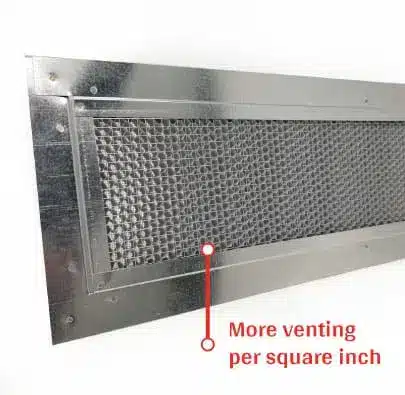 baffle-free vents with more venting per square inch
