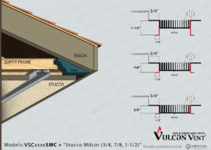 Stucco and Milcor vent installations